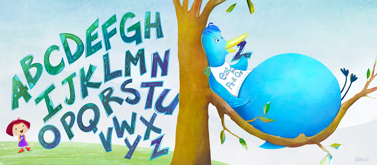 Bird eats a letter "Z"